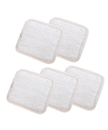 5pcs Loofah Shower Rub Luffa Brush Makeup Remover Pads Facial Scrubber Face Mini Exfoliating Pads Body Scrubber Facial Loofa Scrub Pad Facial Pad Bath Shower Loofah Sponge Square