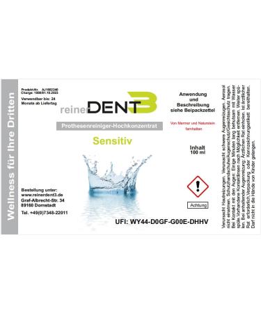 ReinerDENT3 Sensitive Denture Cleaner 100ml - Allergy-Friendly for Peek & Bio HPP Dentures - Buy Online on GoSupps.com