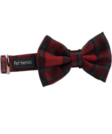 Pet Heroic Pet Dog Cat Collar with Grid Bow tie Adjustable Plaid Pet Dogs Cats Comfortable Durable Bowtie Collars for Small Medium Large Dogs Cats in 3 Styles M Red-grid - Buy Online on GoSupps.com
