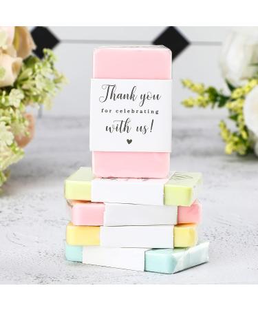 60 Mini Soap Favors Gift Set - Small Scented Bars for Hands & Body - Moisturizing Bath Soaps in Organza Bags for Baby Shower, Bridal Shower, Wedding, Birthday Party - Buy Online on GoSupps.com