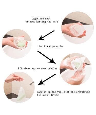 Shower Soap Bags 4 pcs Set for Homemade Soap - Foaming and Drying Holder for Shower Bar Soap with Loofah - Beige, Blue, Green - 6.3x3.54 inches - Buy Online on GoSupps.com