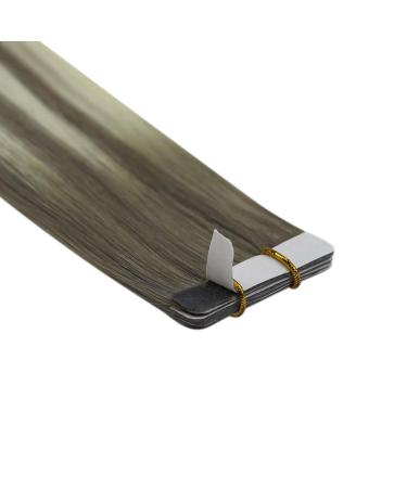 Youngsee Ombre Real Hair Tape Extensions - 40cm Light Ash Brown to Blonde - 5pcs 10g Virgin Skin Weft - Buy Online on GoSupps.com