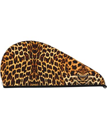 Super Absorbent Leopard Stripes Hair Cap for Girls & Women | Quick Dry Elastic Wrap for Long Thick Hair - Buy Online on GoSupps.com