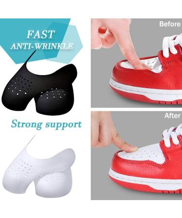 Shoe Crease Protector 2 Pair Set for Men's US Size 7.5-12 - Soft Material, Running & Casual Shoe Toe Box Crease Guard in White & Black - Buy Online on GoSupps.com