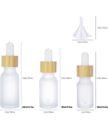MODOWEY 12Pcs 15ml Eco-Friendly Frosted Glass Dropper Bottles with Bamboo Lids - Refillable Cosmetic Containers for Essential Oils, Essences, and Liquids + 2 Funnel - Buy Online on GoSupps.com