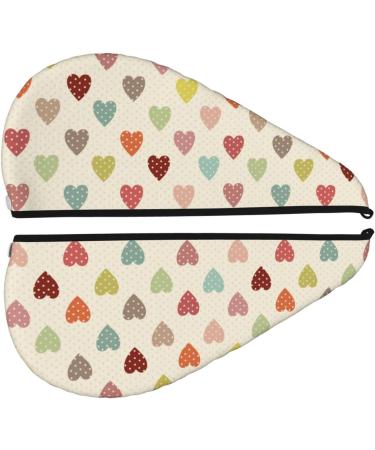 Heart Polka Dot Microfiber Hair Towel for Women | Super Absorbent Coral Velvet Quick Dry Wrap for Long Curly & Thick Hair - Buy Online on GoSupps.com