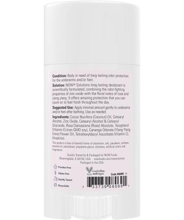Now Foods Long Lasting Deodorant - Rose & Ylang Ylang 2.2 oz | Natural, Aluminum-Free - Buy Online on GoSupps.com