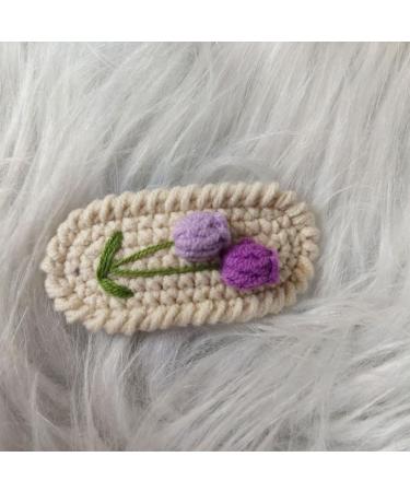 AJTUTUS Cute & Fun Wool Knitted Flower Hair Clip Crochet Flower Barrettes Colorful Hairpin Unique Hair Accessories for Kids - Buy Online on GoSupps.com