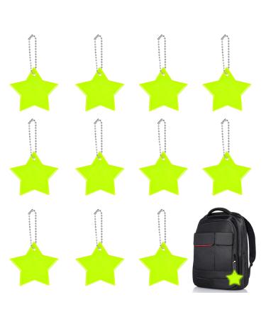 Lemonstone 12 pieces reflector children safety reflector pendants reflectors trailer pendant school bags reflective keychain for school bag clothing backpack pentagram
