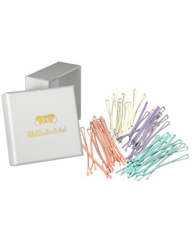 Hair -like hair clips (48 pieces | white salmon purple mint green | 5cm) including box for storage (box color: white)