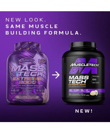 MuscleTech Mass-Tech Extreme 2000 Mass Gainer Protein Powder | Protein + Creatine + Carbs for Weight Gain | Whey Protein Muscle Builder for Men & Women | Vanilla Milkshake 7 lb - Buy Online on GoSupps.com