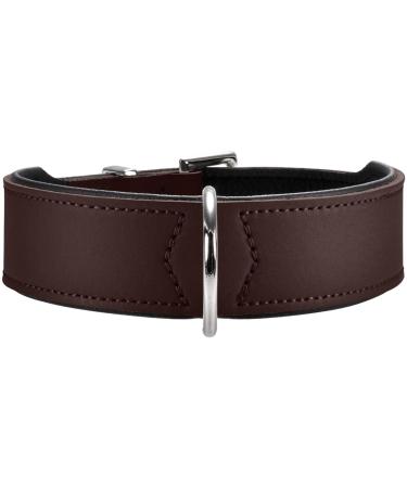 Hunter Basic dog collar coated gap leather synthetic leather simple robust weather-resistant 50 (S-M) brown 50 (S-M) brown