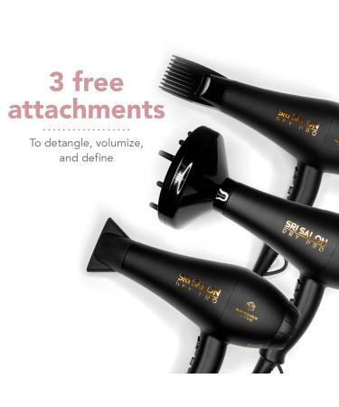 SRI Salon Dry Pro Infrared Light 1875W Blow Dryer with Negative Ions for Reduced Frizz & Max Shine - Fast-Drying, Free Attachments Included - Buy Online on GoSupps.com