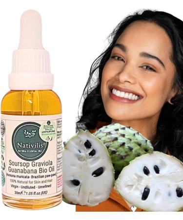 Nativilis Natural Amazonian Soursop Oil Graviola Guanabana Virgin Natural Skin & Hair (Annona Muricata- Brazilian Paw) - Undiluted - Unrefined - Benefits Copaiba - Buy Online on GoSupps.com
