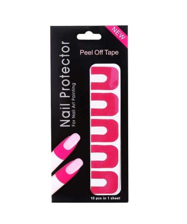 10pcs Peel Off Nail Polish Protectors | U-Shaped Spill-Proof Stickers for Nail Art (Pink) - Shop Internationally! - Buy Online on GoSupps.com
