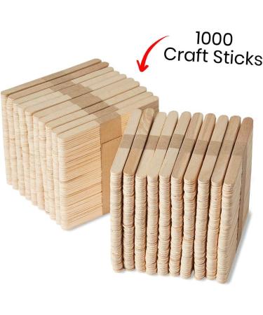 Craft Sticks Bulk Set - Natural Wood Popsicle Sticks for Waxing & Classroom Art Supplies - Kids Art Crafting Sticks - 4-1/2 x 3/8 in. (Pack of 1000) - Zipped Bag - Buy Online on GoSupps.com