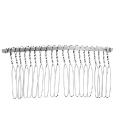 FRCOLOR 8cm Silver Metal Veil Comb - Hair Side Combs - Hair Clip for Women Wire Bridal Veil Hair Clip Comb DIY Wedding Veil Hair Accessory
