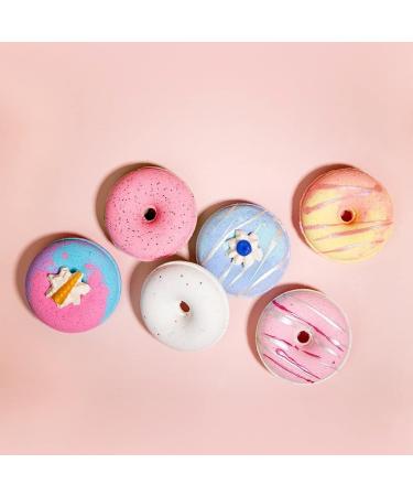 6 Bath Bombs Donuts Gift Set - Bubble & Spa Bath with Almond Oil, Epsom Salt & Kaolin Clay - Moisturizing Fizzy Spa for Dry Skin - Perfect Gift for Her, Mother's Day - Buy Online on GoSupps.com