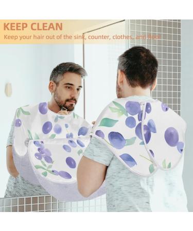 Purple Blueberry Beard Bib Apron - Premium Beard Hair Catcher for Men | Ideal Father's Day & Holiday Gifts with Suction Cups - Buy Online on GoSupps.com