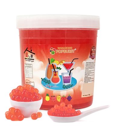 WaNaHong Popping Boba Pearl 1.3 KG Dessert Toppings Prosecco and Cocktails (Strawberry)