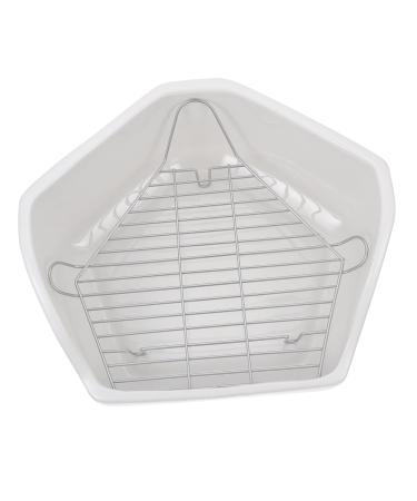 Yardwe Rabbit Toilet Rabbit Bedding Pet Toilet Bunny Bedding Rabbit Potty Hamster Potty Ceramics White 30X26X12.5cm White