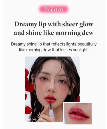 BOM COSMETICS Dewy Lip Balm #2 PURE RED Sheer Glow Lip Care with Vitamin E and Shea Butter for Hydration Nourishment and Plump Lips Buildable Juicy Shine in 7 Lively Colors Korean Lip Makeup - Buy Online on GoSupps.com