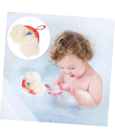 PLAFOPE 1pc Rainbow Bath Ball Body Scrub Sponge Bath Sponges for Cleaning Supply Tub for Newborn Mesh Shower Ball Body Wash Bath Rinser Soft Bath Sponges Wash Puff - Buy Online on GoSupps.com