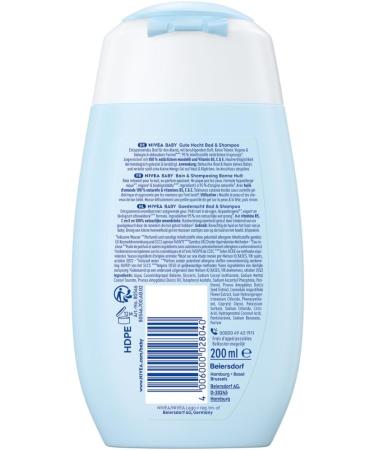 Nivea Baby Good Night Shampoo & Shower Gel 200ml | Mild Hypoallergenic Formula with Almond Oil & Vitamin E for Calm Baby Bath Time - Buy Online on GoSupps.com