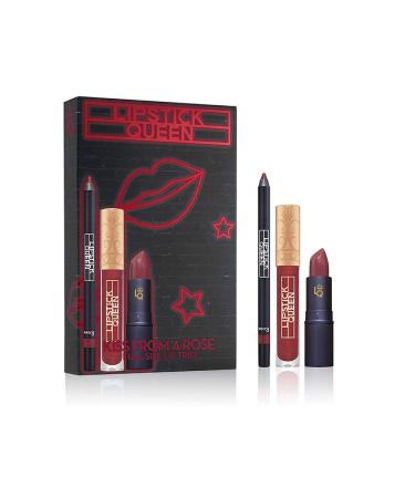 Lipstick Queen Kiss From A Rose Trio - Full Size Reign & Shine Lip Gloss Full Size Rose Sinner Lipstick Full Size Rose Lip Liner 0.12 Ounce