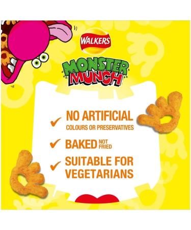 Walkers Monster Munch ROAST BEEF Snack Crisps 15 x 72g PMP Bags - Buy Online on GoSupps.com