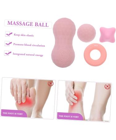 Beaupretty 4-Piece Fascia Ball Massage Set - Back & Shoulder Relief Devices | Neck Massage Tools | Relaxation Ball Pebbles - Pink 12x6x5cm - Buy Online on GoSupps.com