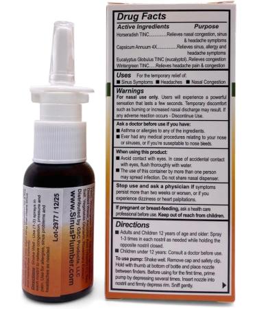 Sinus Plumber Allergy Cold & Flu Relief - 2 Pack Pepper Nasal Spray & Hydrogen Peroxide Mist - International Shipping Available - Buy Online on GoSupps.com