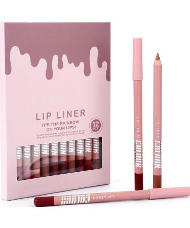 Lip Pencil Set - 12 Natural Matte Creamy Long-Lasting Colors Makeup Supplies Lip Pencils - for Home Travel Day Party Wedding Winter Autumn Spring Office School - Buy Online on GoSupps.com