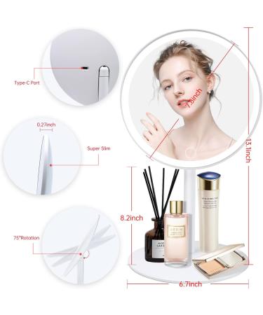 FREEAGLE Lighted Makeup Mirror Rechargeable - 1x/10x Magnifying, Touch Control Dimmable Vanity Mirror with Stand in White - 3 Lighting Modes for Flawless Makeup - Buy Online on GoSupps.com