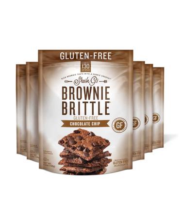 Sheila G's Brownie Brittle Gluten Free Chocolate Chip- Low Calorie, Healthy Chocolate, Sweets & Treats Dessert, Thin Sweet Crispy Snack-Rich Brownie Taste with a Cookie Crunch- 4.5oz (Pack of 6) Chocolate Chip 4.5 Ounce (Pack of 6)