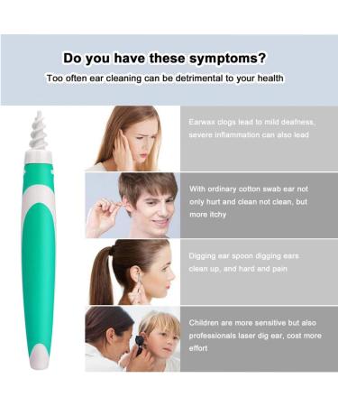 Soft Silicone Spiral Earwax Remover Tool with 16 Replacement Heads - Ear Wax Cleaner for Gentle Ear Cleaning - Q-tip Replacement XC - Buy Online on GoSupps.com