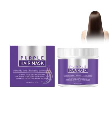 Crsetmyth Purple hair care mask 120 G keratin hair treatment hair mask color shiny hair mask purple mask with antiyellowing effect hair care mask temporary hair color for dyed dry