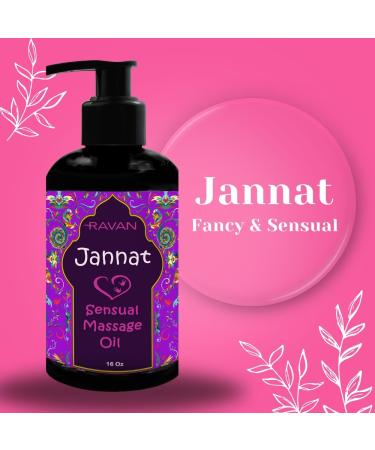 Jannat's Aromatic Bliss Massage Oil - All-Natural Mood Booster with Jojoba & Almond - 16 oz for Romantic Nights & Relaxation - International Shipping Available - Buy Online on GoSupps.com