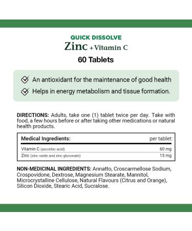 Nature's Bounty Vitamin C + Zinc Multi-coloured 60 Quick Dissolve Tablets - Buy Online on GoSupps.com