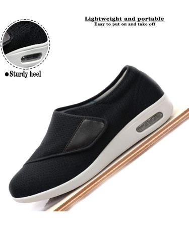 Diabetic Women's Adjustable Wide Width Memory Foam Slippers - Size 8.5 Black - Buy Online on GoSupps.com