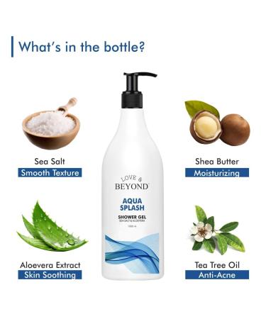 Body Wash for Women & Men - 1000ml | Cool Water Organic Vegan Cruelty-Free | Shea Butter & Vitamin E Enriched | Paraben-Free Long-Lasting Scent - Buy Online on GoSupps.com