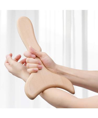 Allshow Wooden Gua Sha Tools Professional Lymphatic Drainage Tool Wood Therapy Massage Tools for Maderoterapia (Burlywood)