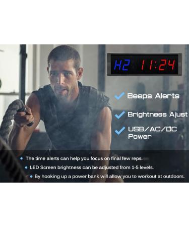 Naoeleii Gym Timer Clock with Remote - Large LED Workout Timer for Home Gym - Interval Training Stopwatch with Buzzer - Buy Online on GoSupps.com