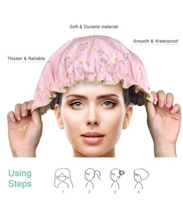 Uraqt Waterproof Shower Hood - 2 Pack Large Elastic Reusable Shower Caps for Women | Perfect for Home Hotel and Travel - Buy Online on GoSupps.com