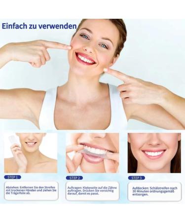 Whitening Strips - 28 Stripes for White Teeth Safe Enamel Whitening Non-Sensitive Tooth Bleach Removes Stains | 14 Sessions - Buy Online on GoSupps.com