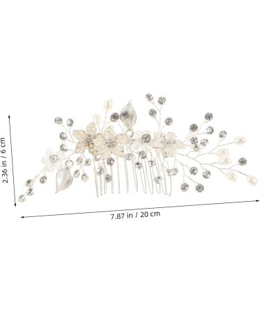 Ipetboom Wedding Headpiece Women Hairpin Bridal Headpiece Wedding Bridal Hair Comb Prom Bridal Hair Clip Pearl Flower Hair Comb Pearl Hair Clip Hair Barrettes Accessories Bride White Alloy - Buy Online on GoSupps.com