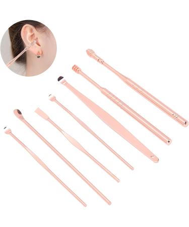 7pcs Stainless Steel Spiral Earwax Cleaner Set - Rose Gold | Portable Ear Pick Spoon & Removal Tool - Buy Online on GoSupps.com