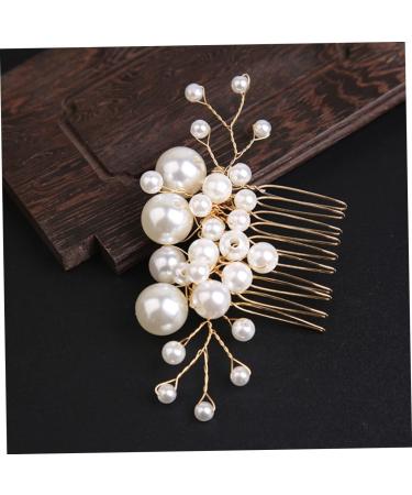 FRCOLOR the pearl comb wedding hair jewelry hair combs for women accessories bridal hair rhinestone hair accessories hair bling pearl hair clips the flowers bride alloy Hair Accessories - Buy Online on GoSupps.com