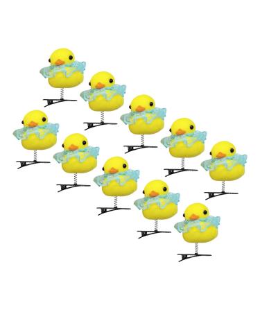 Duck Shaped Hairpin - Vibrant Yellow Duck Hairpin Set - Yellow Duck Design Plush Hairpin Collection for Kids Women Girls
