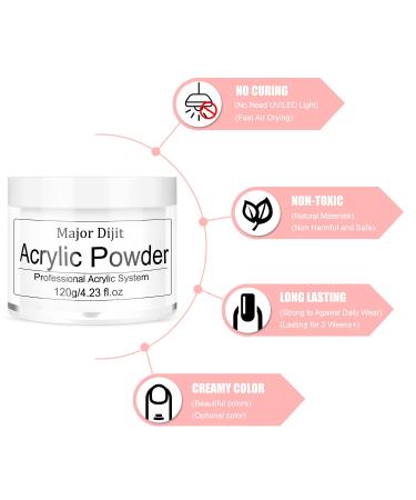 Clear Acrylic Nail Powder 120g - Professional 3D Nail Extension & Carving | Durable & Large Capacity Polymer for French Manicure - Buy Online on GoSupps.com